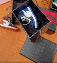 Designer Mini 3D Sneaker Keychain Come With Box Party Favor Men Car Key Ring Brand Basketball Shoes Keychains Kids Gift8484264