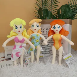 3 Styles Cartoon Princess Kids Toys 11 Inch Summer Swimsuit Princess Plush Figure Rosalina Peach Daisy Doll Stuffed Girls Beach Bikini Plush Toy MARI Kids Gifts Toys