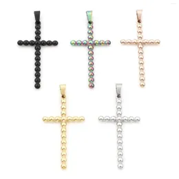 Charms 304 Rostfritt stål Religiösa tvärhängen för DIY -tillverkning av halsbandsarmbandsmycken Fynd 5,5 cm x 2,5 cm 1 bit