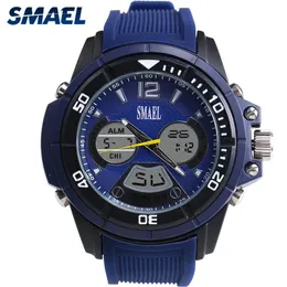 2017 Blue Watches New Brand Smael LED Quartz Clocks Dual Display Time Clock 30 Meter Waterproof Fashion Casual Man Clock 1157241y