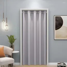 Curtain Heavy Duty Thickened Door Modern Blackout Living Room Partition Curtains Solid Color Drapes Insulation Punch-free