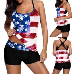 Maiô feminino plus size, bandeira americana, cruzado, costas, boyshort, roupa de praia, duas peças, biquini, maillot de bain femme