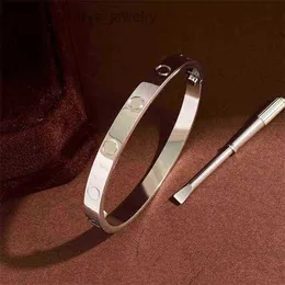 Projektant biżuterii kobiet miłośnicy bransoletka srebrna złota bransoletki luksusowy projektant biżuterii stalowa stalowa para prosta moda bez śruby kierowca śrub gwoździowy diament