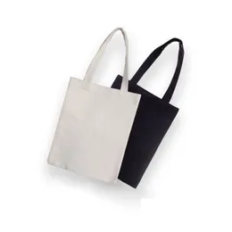 storage bags black/white blank pattern canvas shop eco reusable foldable shoder bag handbag tote cotton sn871 drop delivery home gar dhpzq