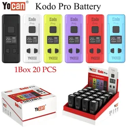 Orijinal Yocan Kodo Pro Pil Kutusu Mod 400mAh Dahili Piller Önceden ısıtma Değişken Voltaj 1.8V-4.2V Fit 510 İplik Atomizerleri OLED Ekran Kalemi