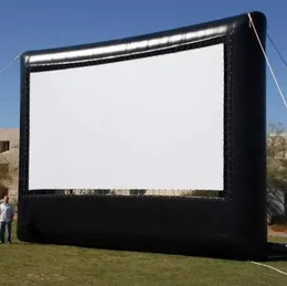 Inflatable Bouncers Large outdoor 30x17ft inflatable movie screen projection backyard garden film TV cinema theater with blower9090526