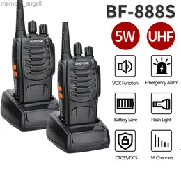 Walkie Talkie Baofeng BF888S Walkie Talkie UHF 400 470MHz 16チャネルデュアルバンドUHF400-470MHz高バッテリー容量プロフェッションラジオHKD230922