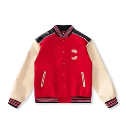 2023 Tide Mens Designer Jacket Men Coats Flight Jacke Baseball Uniform Letter C Brodery Pu Leather Bekväm Pearl Clasp Fashion Men's Outerwear