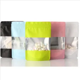 Sacos de embalagem Mylar comestíveis coloridos Zipper Stand Up Bolsa de folha de alumínio para alimentos Tabaco Chá Café Feijão Pérolas Jóias Telefone Acessórios diários Armazenamento de varejo