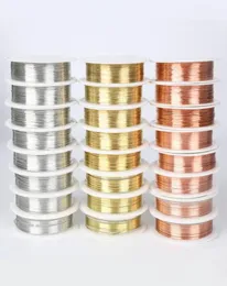 020304050608mm 10 rolo cabo de liga prata ouro cor artesanato contas corda fios de cobre miçangas fio para diy jóias 1398619