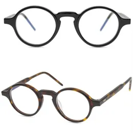 Runda optiska glasögonmärkesglasögon ramar män kvinnor mode vintage plank skådespel ram små myopia glasögon ögonmewear318s