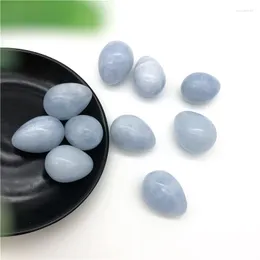 Decorative Figurines Drop 1PC 30-60mm Natural Polished Blue Celestite Crystal Egg Shaped Stone Specimen Healing Stones And Crystals