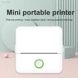 الطابعات Mini Thermal Label Printer Smart Pocket Portable Photo Printer Wireless Bluetooth لاصق Miniprint Paper Pink White L230921 L230923