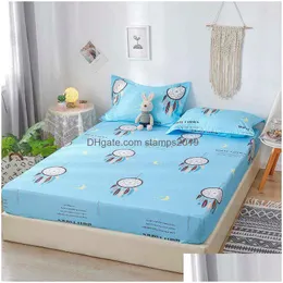 Sheets Sets Bonenjoy 3 Pcs Bed Sheet Queen Size Flower Printed King On Rubber Band Sabanas De Cama With Pillowcase 211023 Drop Del Dhvoq