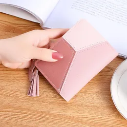Plånböcker solid 2023 plånbok kvinnors korta blixtlås koreansk version tofs enkel mode noll korthållare