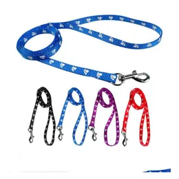 dog collars leashes 120cm long high quality nylon pet leash lead for daily walking 1.0cm 1.5cm 2.0cm 4 colors sn3234 drop delivery dhaaj