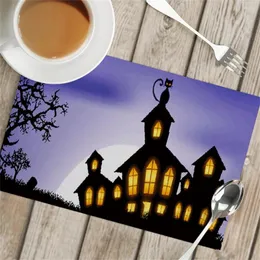 Table Napkin That Hang Such As Castle Placemat Halloween Non-slip Insulation El Western Food Holiday Party Decoration Place