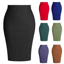 Two Piece Dress SISHION Stretch Bodycon Office Ladies Solid Black Skirt SS0028 Elegant Split Back Pencil Party Wear OL Work Skirt s 2023 230922