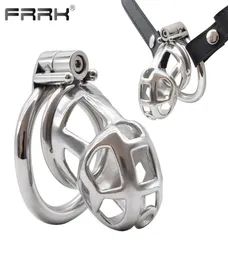 Vibrator Sexy Toys Penis Cock Massager FRRK Metal Chastity Cage with Screw Lock Male Bondage Strap Belt Device Steel Rings Adults 4972793