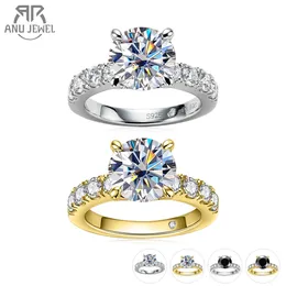 خواتم الزفاف anujewel 4 3CTTW د ملاءة اللون 925 Sterling Silver 18k مختبر مطلي بالذهب Band 230921