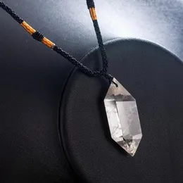 Ожерелья с подвесками, модное ожерелье с маятником из натурального прозрачного кварца, исцеляющие ошейники для чакр, мужские Largos Mujer Whole1296N