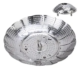 Other Cookware Stainless Steel Mtifunctional Steamer Plate Sier Magic Retractable Folding Steaming Fruit Disk 230721 Drop Delivery H Dhwsm