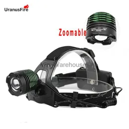 Head Lamps 2000 Lumen XM-L LED Zoomable strålkastare Head Torch Lamp Headlamp Ficklamp 3-Modes Camping Fishing Climbing Lamp HKD230922