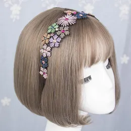 Hair Clips Temperament Flowers Broadside Head Wear Headband For Women Rhinestone Non-slip Border Girl Hairpin Fancy Accessorie Gift