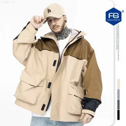 Men's Jackets Fg Wear | 2023 Autumn/winter New Fashion Brand High Street Vibe Style Colored Nylon Charge Coat Hooded Jacket Coatiijh