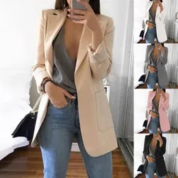 Women's Suits S-5XL 5Colors Solid Open Cardigan Blazer Casual Long Sleeve Women Daily Office Travel Shopping Polyester Suit Jacket Overcoat