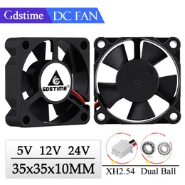 Ventiladores Coolings Gdstime 2 peças 35x35x10mm 35mm 3510 5V 12V 24V Brushless DC Cooler Fan 35mmx35mmx10mm 3.5cm Axial Mini Radiator Fan 230923