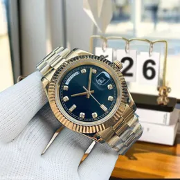 Original Ro-laxs Designer Watch Daydate Quartz Movement Clean Factory designer de luxo reloj 41MM mostrador azul Mecânica cerâmica elegante relógio de safira de aço clássico