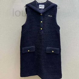 Grundlegende Freizeitkleider Designer Neues ärmelloses Tanktop, kleiner duftender Wind, dickes Tweed-Damenkleid, gestrickter Herbstwestenmantel aus Wolle, Damen Q5GX