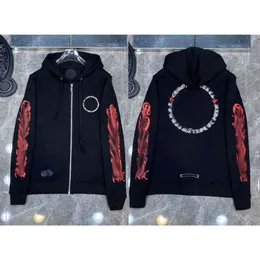 Luxury Fashion Hoodies Męska marka Ch Bluza Projektant Mężczyzna Kobiety Zipper Horseachoe Sanskrit Cross Print Pullover Hooded SWE292M