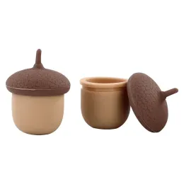 10 pcslot Mini Silicone Containers 5ML Small Storage Box Smoking Accessories Chocolate color Rubber bottle Round ZZ