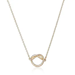 Yeni Maxi Colar satmak Basit Aşk Kalp Knot Kolye Çift Mücevher 18 K Altın ve Gümüş Kaplama Kadınlar Ang222E için Bağlantı Zinciri