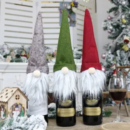 Other Event Party Supplies Wholesale Christmas Wine Bottle Cover Cute Gnome Faceless Doll Champagne Dress Up Xmas Halloween Decoration 230923