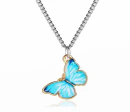 Collier papillon bleu ciel, pendentif Animal, breloque clavicule, pour filles, bijoux de fête, cadeau, nouvelle mode 2020, 3034540
