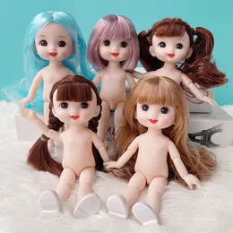Dolls 16 cm bjd Doll Body 18 with Head and Shoes Mini Naked 13 Movable Joints 3D Eyes for Childrens DIY Toys 230923