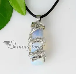 cylinder dragon stone pendant necklace Handmade jewelry Spsp50018 cheap china fashion jewelry hingh fashion jewerly new design2115373