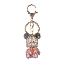 Chaveiros de alta qualidade gotejamento liga chaveiro chaveiro gota óleo bonito pequeno bebê mouse strass contas de cristal inoxidável chaveiro2752