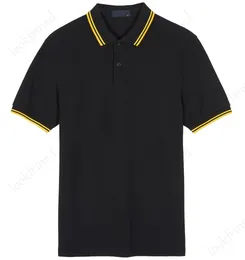 Erkekler tasarımcı moda fred perry% 100 pamuklu polo gömlek pamuk yaprağı nakış yüksek kaliteli yazlık polos çizgili yaka tees taşlar ada 8w5u oabf