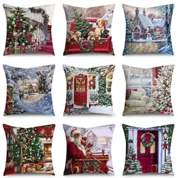 Christmas Decorations Cushion Cover Xmas For Home 2023 Merry Ornament Pillowcase Natal Navidad Year 2024 Gifts 230923