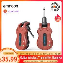 Mottagare Ammoon Wireless Guitar System Audio Digital Guitar Wireless Sändare Mottagare Laddningsbart batteri 100fet Transmission Range 230922