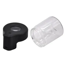 Smoking Plastic Glass LightUp LED Air Tight Proof Storage Magnifying Stash Jar Viewing Container Vacuum Seal Plastic Pill Box C3170174