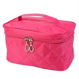 Hela makeup Bag Square Cosmetic Bag Proterable Travel toalettartikel Organiser Solid Hög kapacitet Make Up Bags Girls207i
