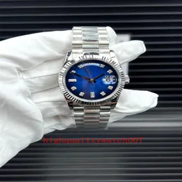 새로운 버전 시계 유니esx 블루 다이얼 Sapphire Glass 36mm 128239 228238 18K 골드 스테인리스 스틸 브레이슬릿 자동 고품질 ME241C