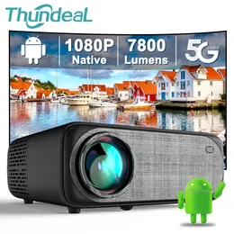 Projectors Projectors ThundeaL Full HD Projector 1080P WiFi LED Video Proyector TD97 Home Theater Android TD97W 4K Projector Movie Cinema Phone Beamer 230922
