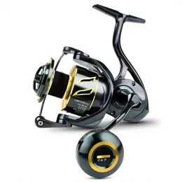 Muchowe Bolek do połowów 2 20 Tiaz Stella Saltwater Spinning Reel SW 6000 91BB 27KG MAX Drag Metal Handel Saltwater Fishing 230922