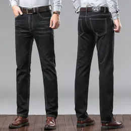 Nowe spodnie dżinsowe spodnie męskie spodnie hhicon stretch jesień zima bliskie dżinsy bawełniane spodnie myte proste biznesowe biznes xl880-5